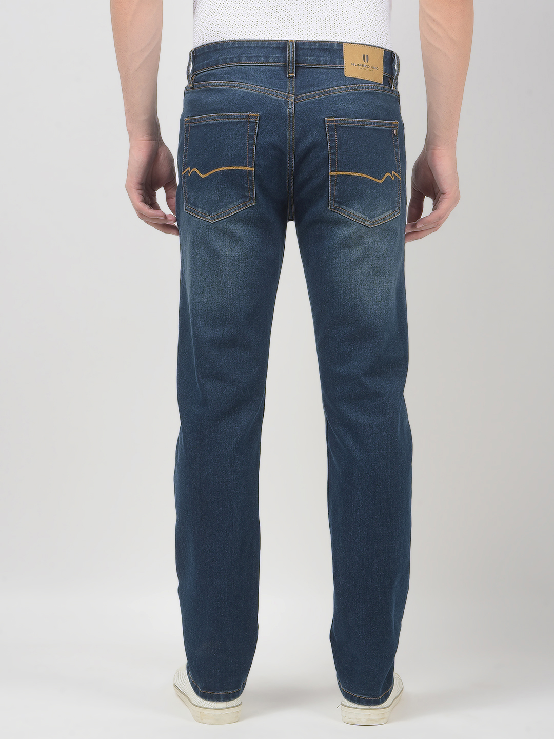 Numero Uno Men Solid Dark Blue Jeans